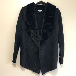 Maurices Faux Suede/ Faux Fur Open Front Jacket